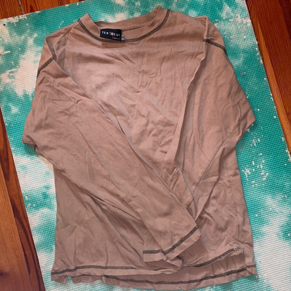 brown long sleeve shirt